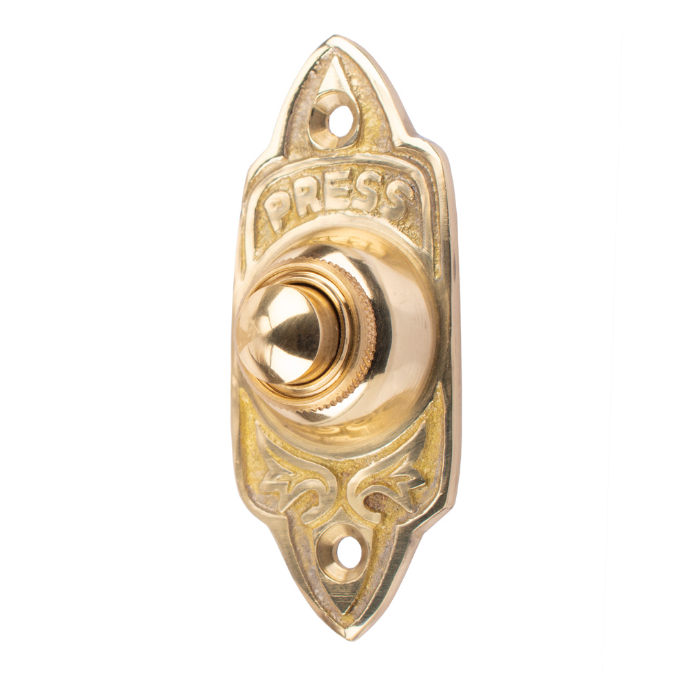Dart Oblong Bell Push (76mm) - Polished Brass